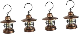 4pcs Outdoor Retro Tent Lantern Light Battery-Powered Hanging Lamp for Camping Weather-Resistant Design for Outdoor Activities and Emergency Use
