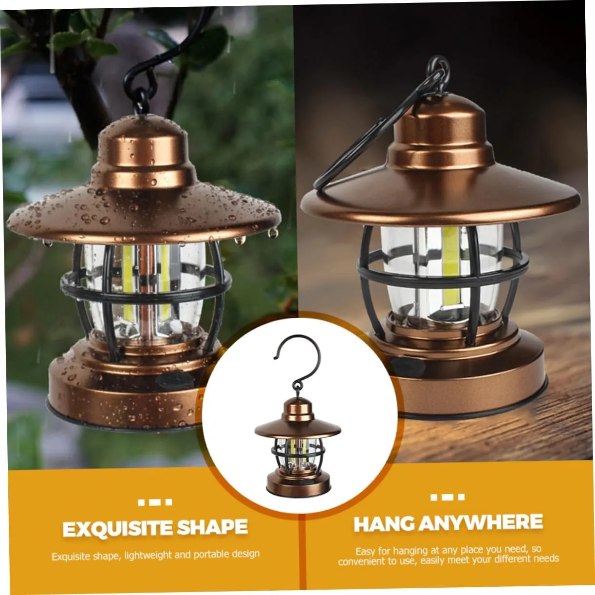 4pcs Outdoor Retro Tent Lantern Light Battery-Powered Hanging Lamp for Camping Weather-Resistant Design for Outdoor Activities and Emergency Use
