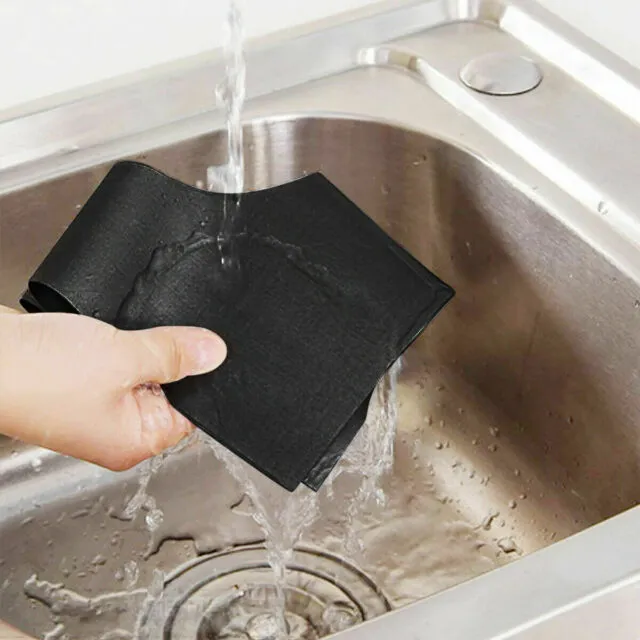 4Pcs Stove Top Burner Gas Range Protector Reusable Liner Clean Non-stick Cover