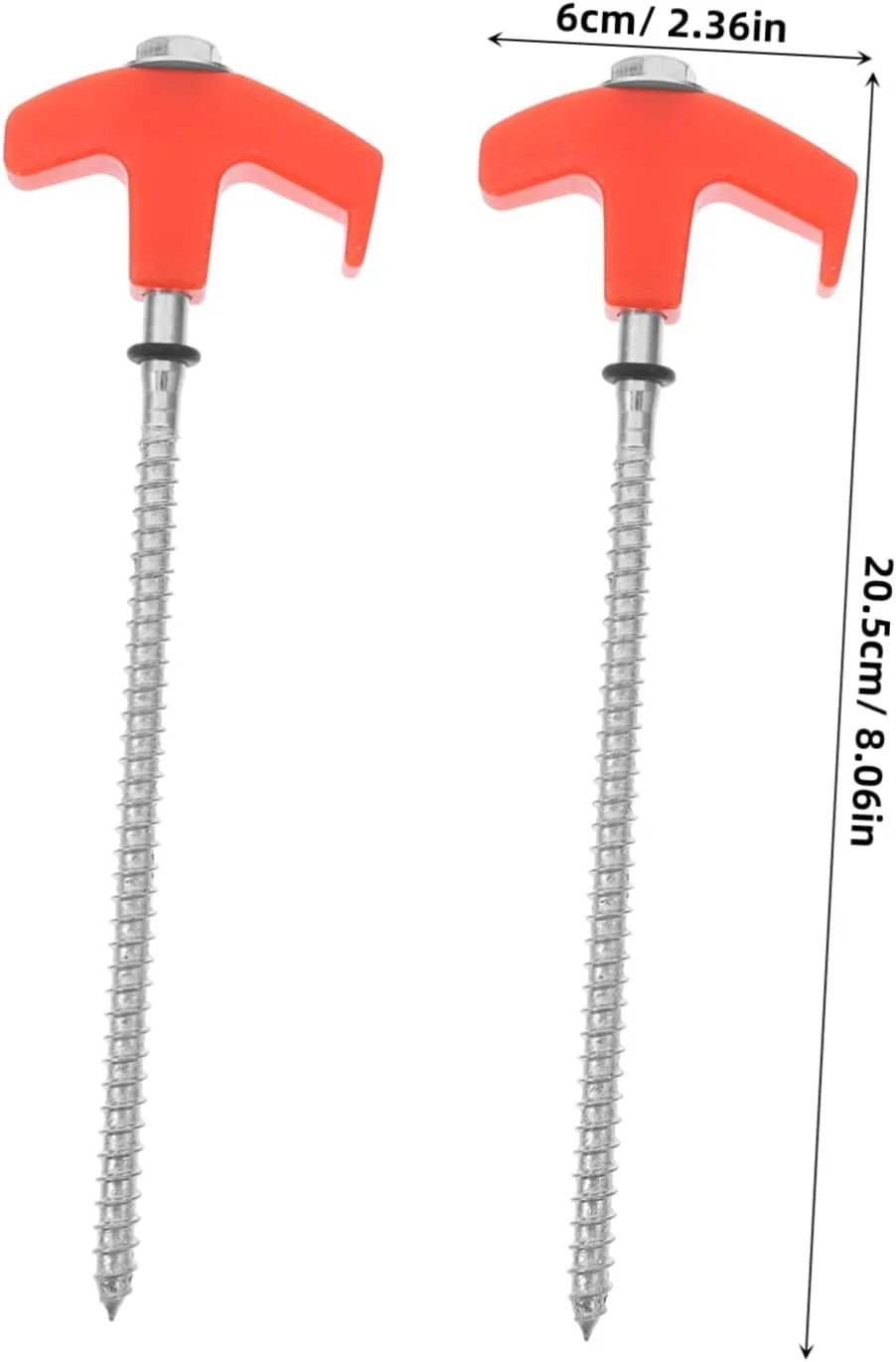 4pcs Tent Pegs Stakes for Outdoor Decorations Tent Ground Pegs Metal Stakes for Ground Outdoor Snow Stakes Metal Tent Stakes Tent Fixing Ground Stakes Tarp Stakes Galvanized Orange