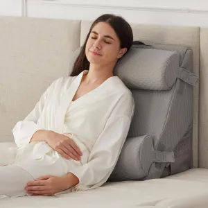 4PCS Wedge Pillow Set for After Surgery, Wedge Pillow Headboard, Adjustable 9&12 Inch Bed Pillow Wedge for Sleeping, Acid Reflux, Orthopedic Pillow Wedge for Back Pain Relief, Gerd, Grey
