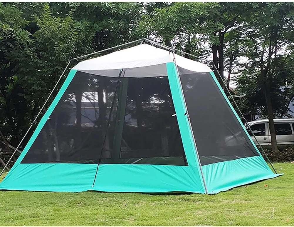 5-8 Person Camping Tent Waterproof Pop Up Tent with Zipped Double Door and Carrying Bag Instant Family Tent for Outdoor Camping, Fishing, BBQ