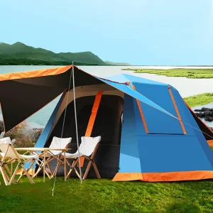 5-8 Person Tents, Family Tent for Camping, Large Waterproof Dome Tent with Porch, Portable Tent with Aluminum Poles, Easy Setup, Outdoor Tent Waterproof for Hiking Beach Picnic