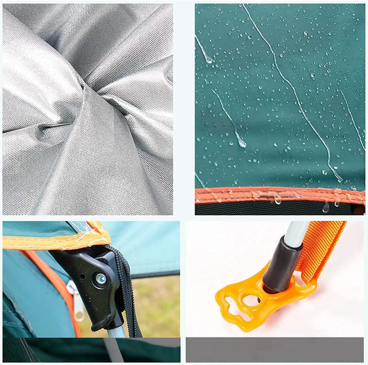 5 Person Family Camping Tent 4 Season Double Layers Waterproof Anti-Windproof Tents Family Outdoor Camping Tent (Blue Width 215cm) (Green Width 215cm)