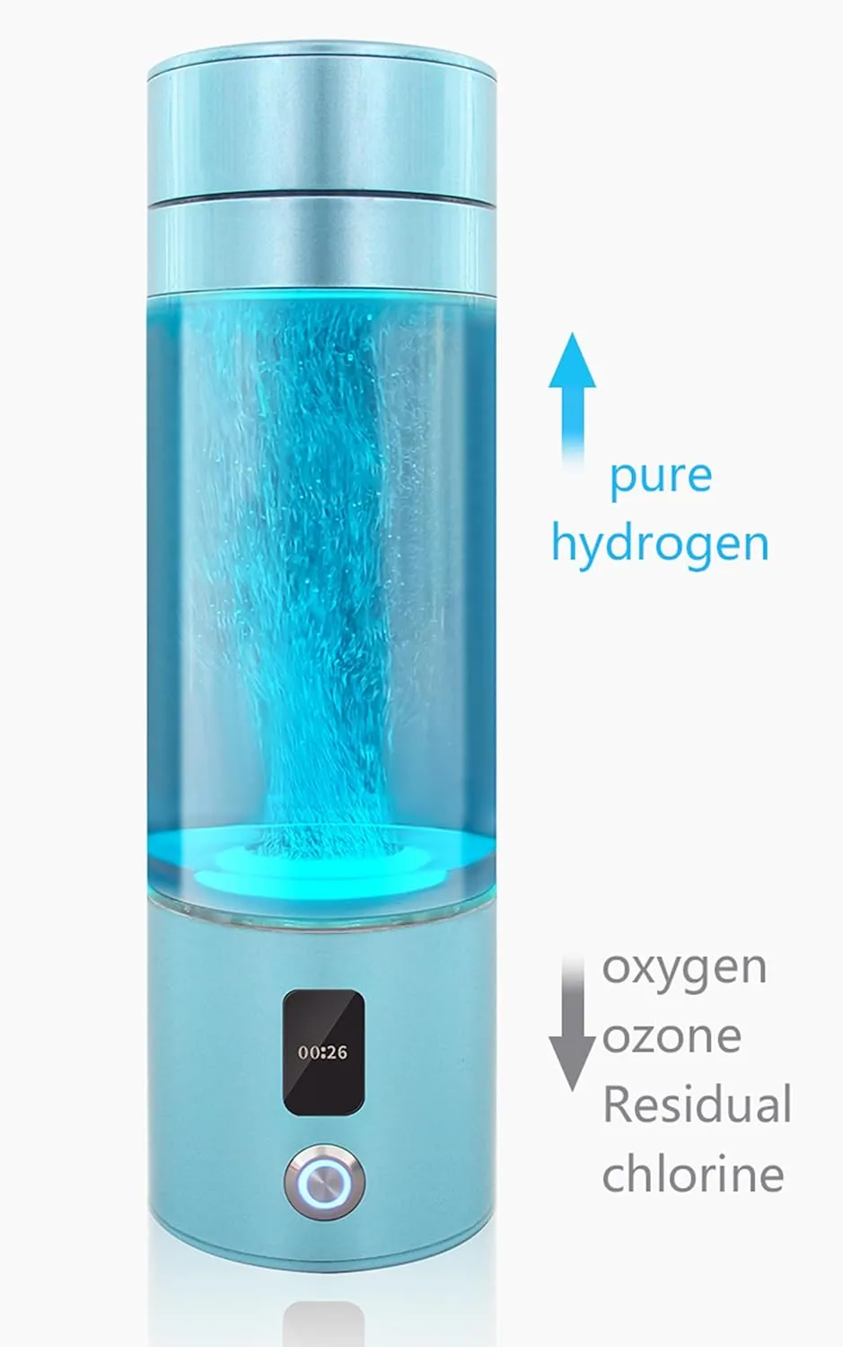 5000ppb Super High Concentration Rich Hydrogen Water Generator Bottle, SPE/PEM Portable Hydrogen Flask, 218mL H2 Healthy Cup, Equipped Smart Display Screen