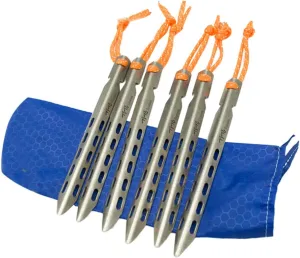 6 Pack Titanium Alloy Windproof Tent Stakes V-Shaped Camping Tent Ground Nails for
