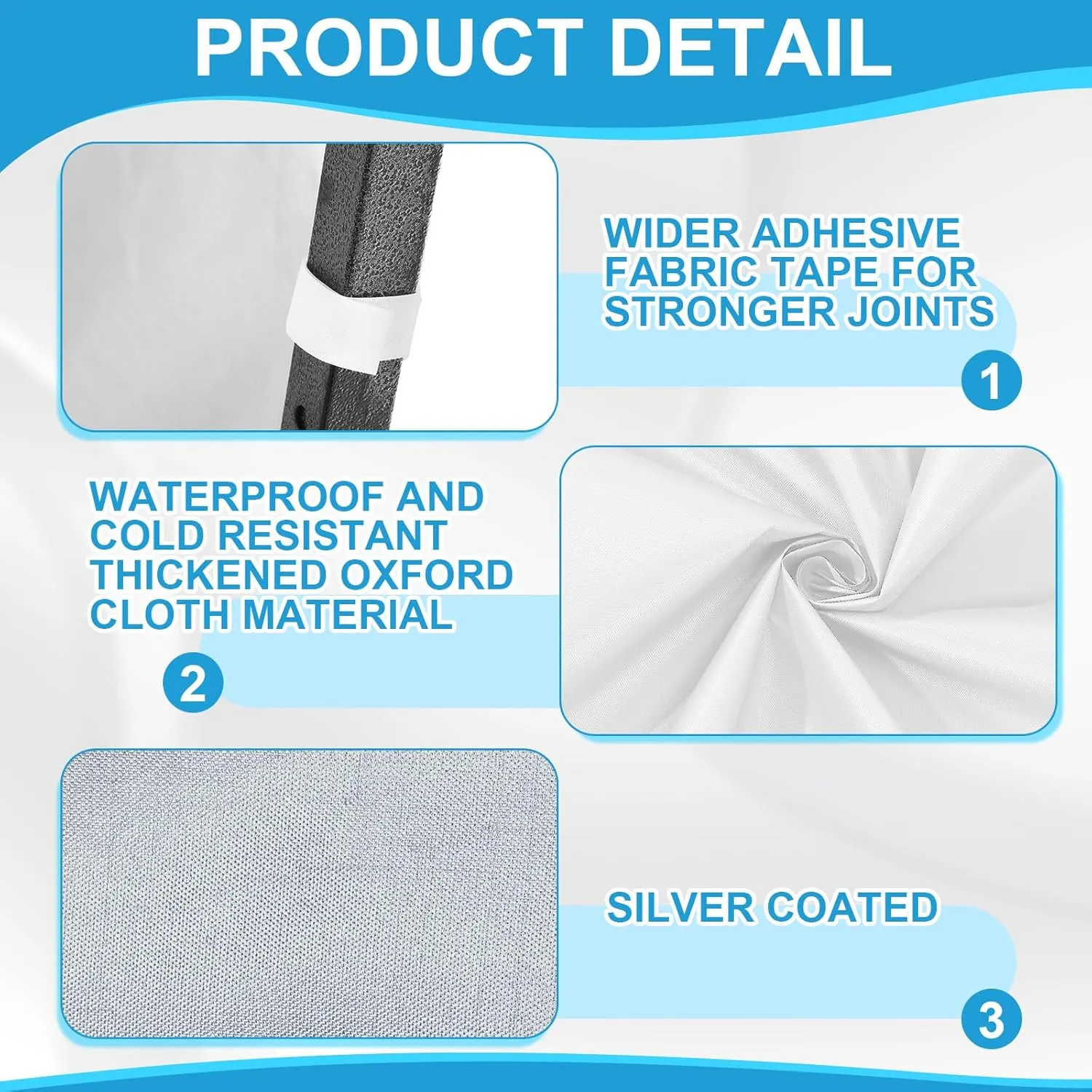 6 Pcs Instant Canopy Sidewalls for 10x10 Pop up Canopy Waterproof 99% UV Protection Tent Sidewalls with Silver Coating for Outdoor Camping, Tent Not Included(White)