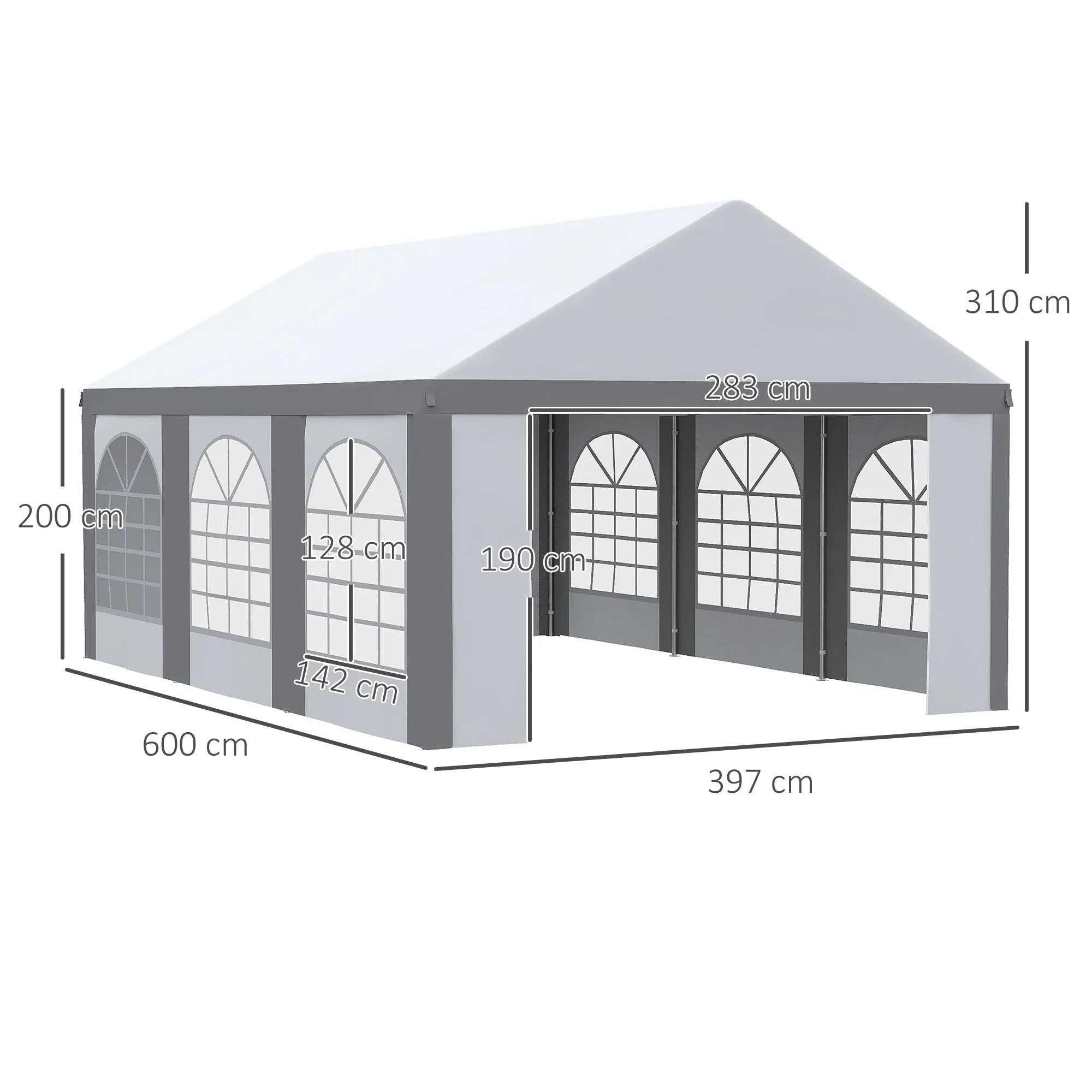 6 x 4m Galvanised Party Tent