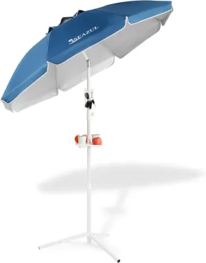 6.5ft Sun Shade Umbrella, Portable Umbrella with Stand for Sports, Adjustable and Lightweight, Sun Protection, Blue