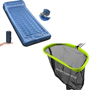 6.8'' Extra Thickness Reinforced Sleeping Pad for Camping, 17.5" X 15" X 9.8" Leaf Skimmer Nets for Family Swimming Pool
