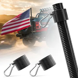6ft Carbon Fiber Flag Pole for Truck, 1.25 Inch Heavy Duty Truck Flagpole for Jeep, Pickup, Car, Truck Bed, Trailer Hitch, Tailgate, Rv(Without Bracket)