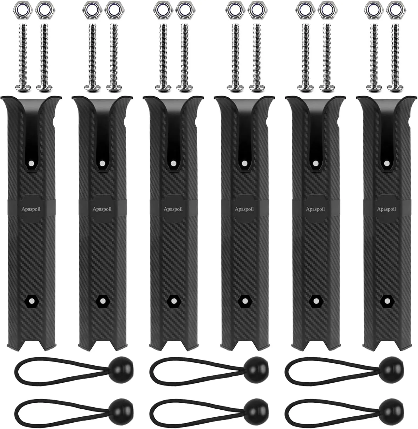6Pcs Plastic Fishing Rod Holders Racks for Boat, Tube Fishing Rod Pole Side-Mount with Screws