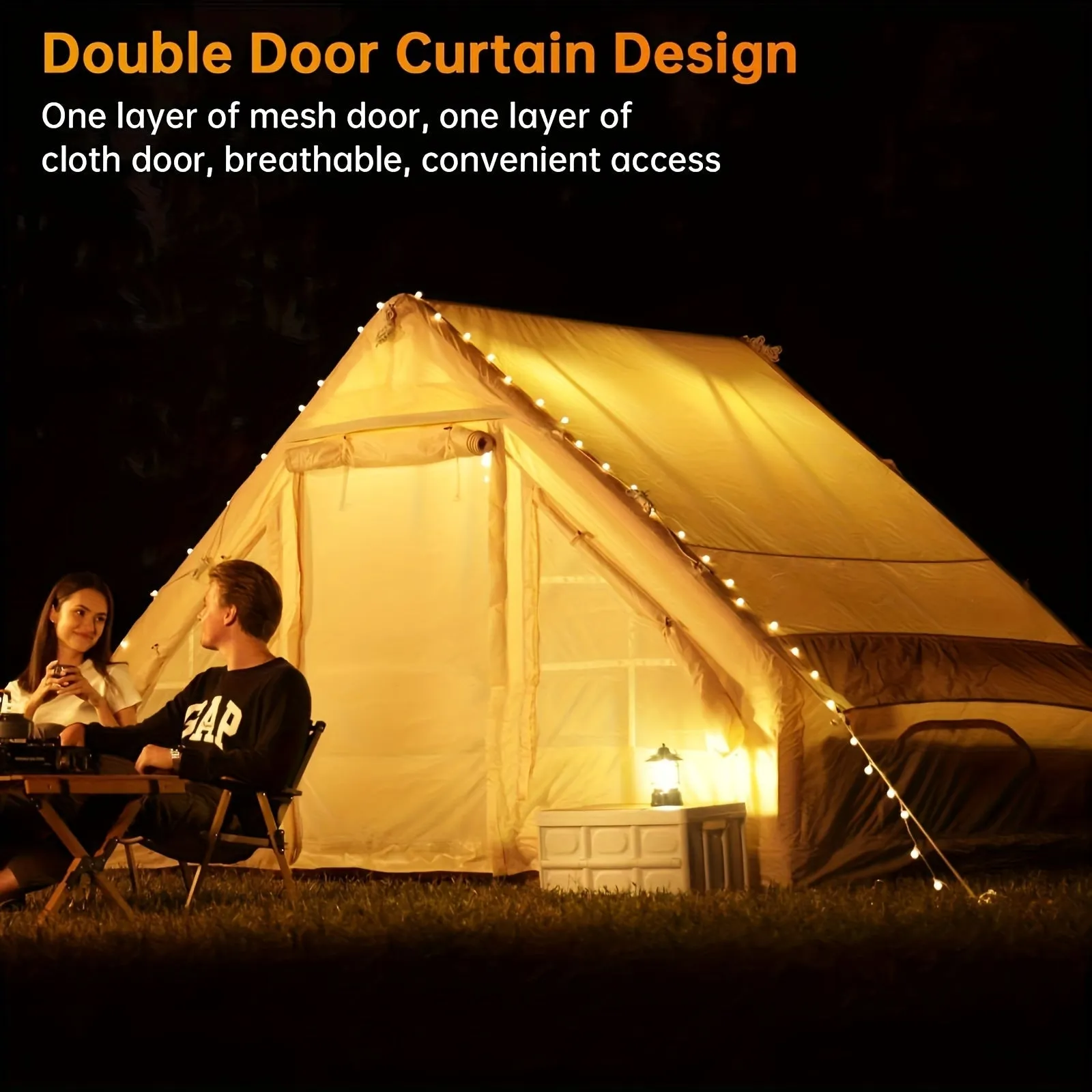 6Person Inflatable Camping Tent  Easy Setup AllSeason Shelter-UFFB