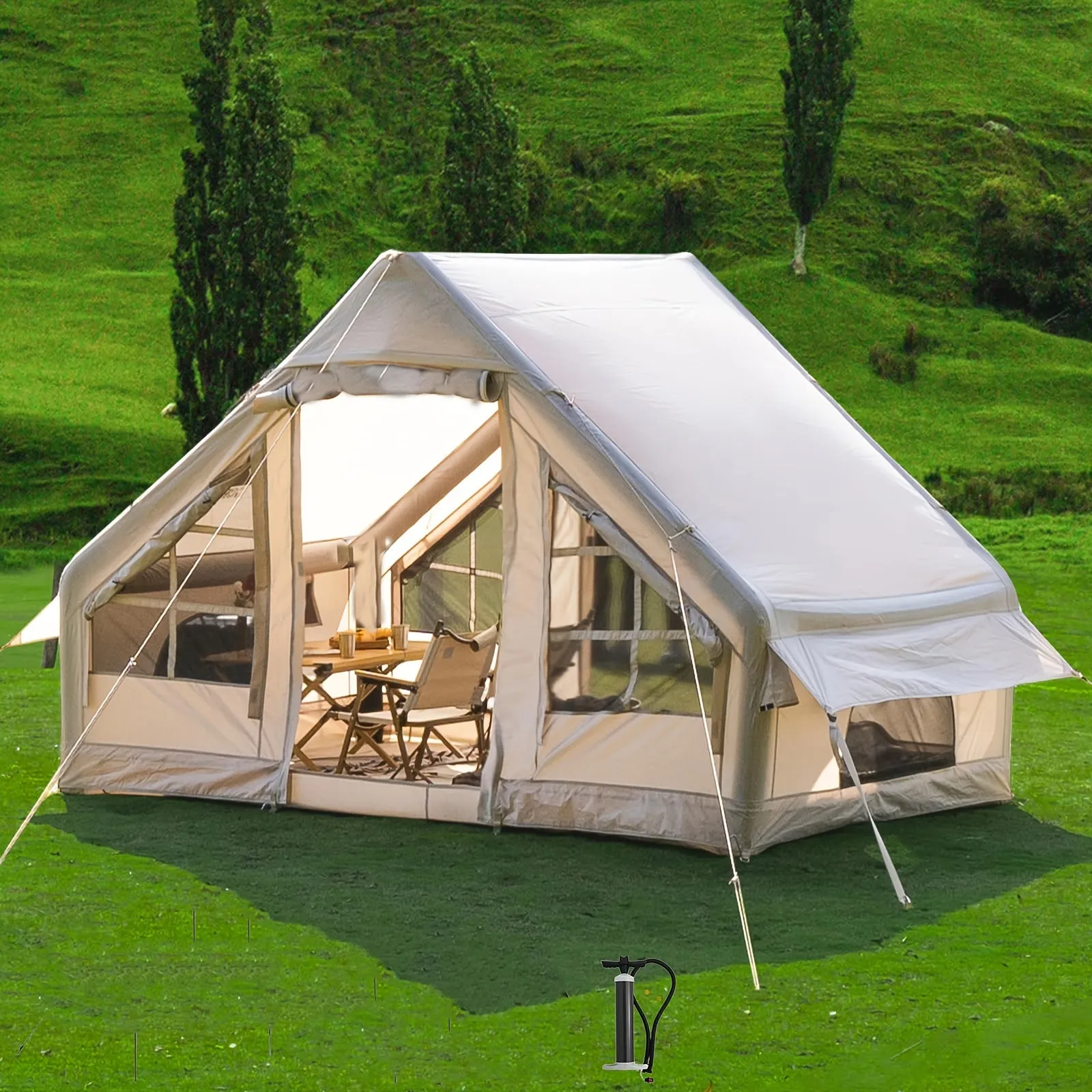 6Person Inflatable Camping Tent  Easy Setup AllSeason Shelter-UFFB