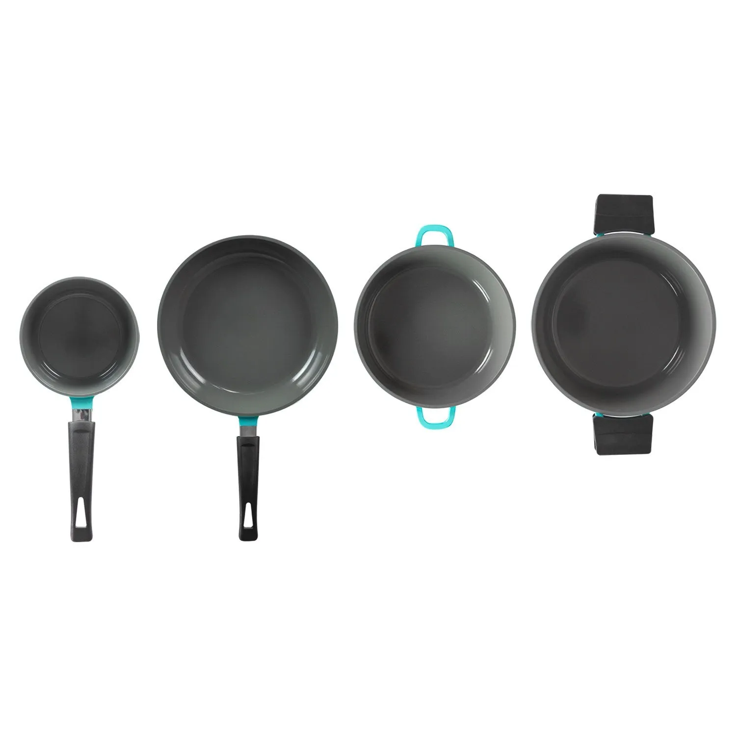 7 Piece Cast Aluminum Ceramic Coated Nonstick Cookware Set, Induction Base