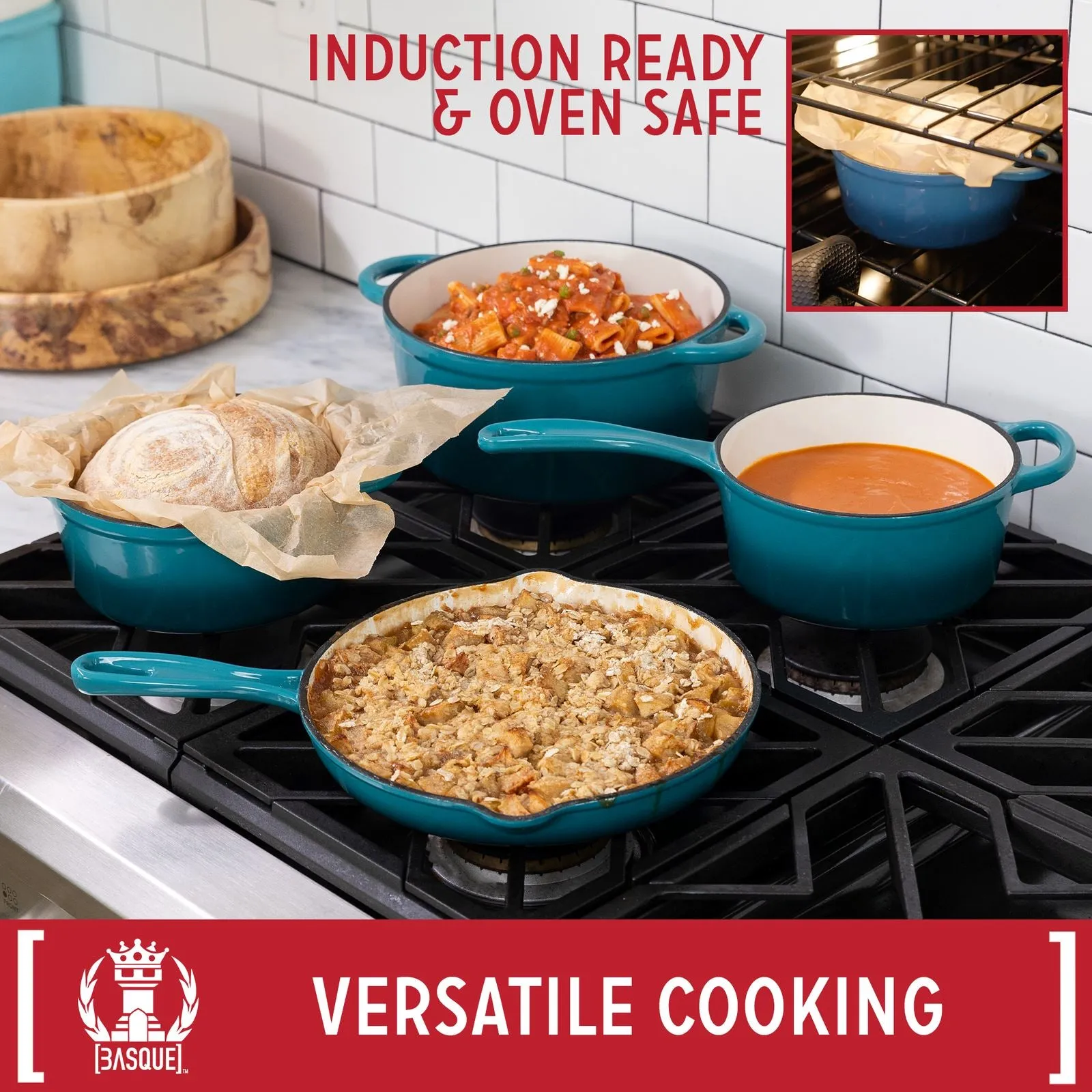 7-Piece Set: Basque Enameled Cast Iron Cookware Set