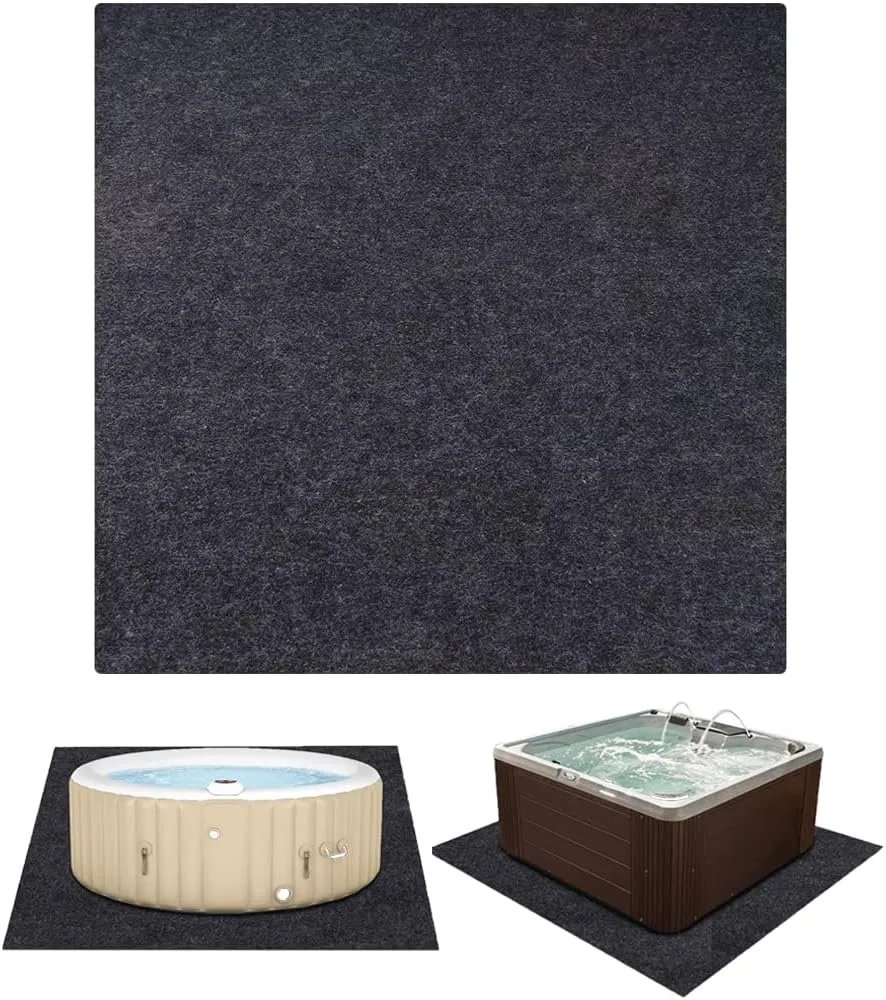 75″x75″ Extra Large Hot Tub Pad - Inflatable Hot Tub Mat Outdoor Indoor - Ground Mat for Under Inflatable Hot Tub - Absorbent Spa Pool Ground Base Flooring Protector Mat