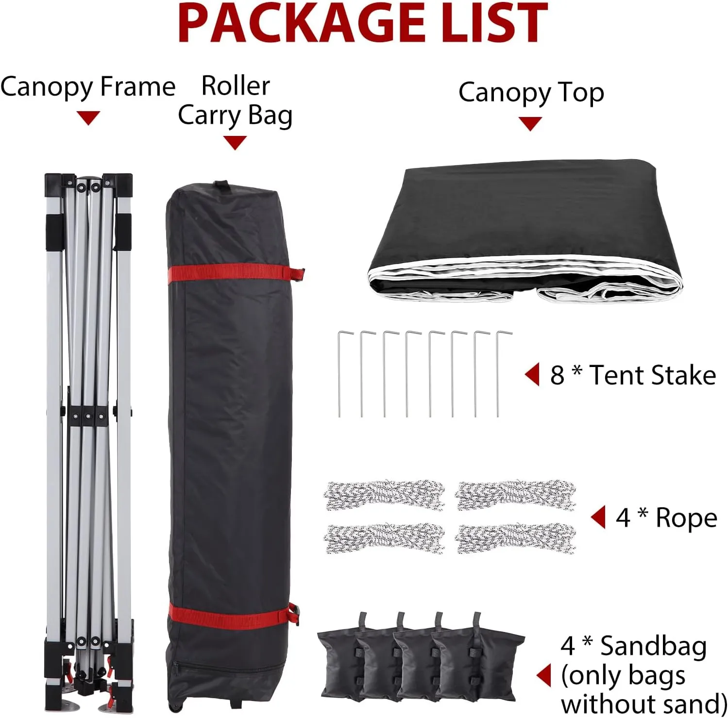 8 * 8FT Pop Up Canopy Tent for One Person Setup,Instant Portable Commercial Canopy Tent,Outdoor Easy Up Tent w/1-Button Push,Wheeled Bag,4 Sandbags,Bonus 8 Stakes and 4 Ropes-Black