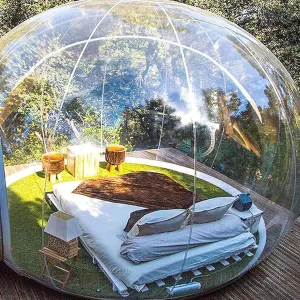 8Ft/13Ft Grade Outdoor Clear Dome Camping Cabin Bubble Tent, with Air Blower, for DIY Outdoor Family Backyard Camping Stargazing,110v-13ft