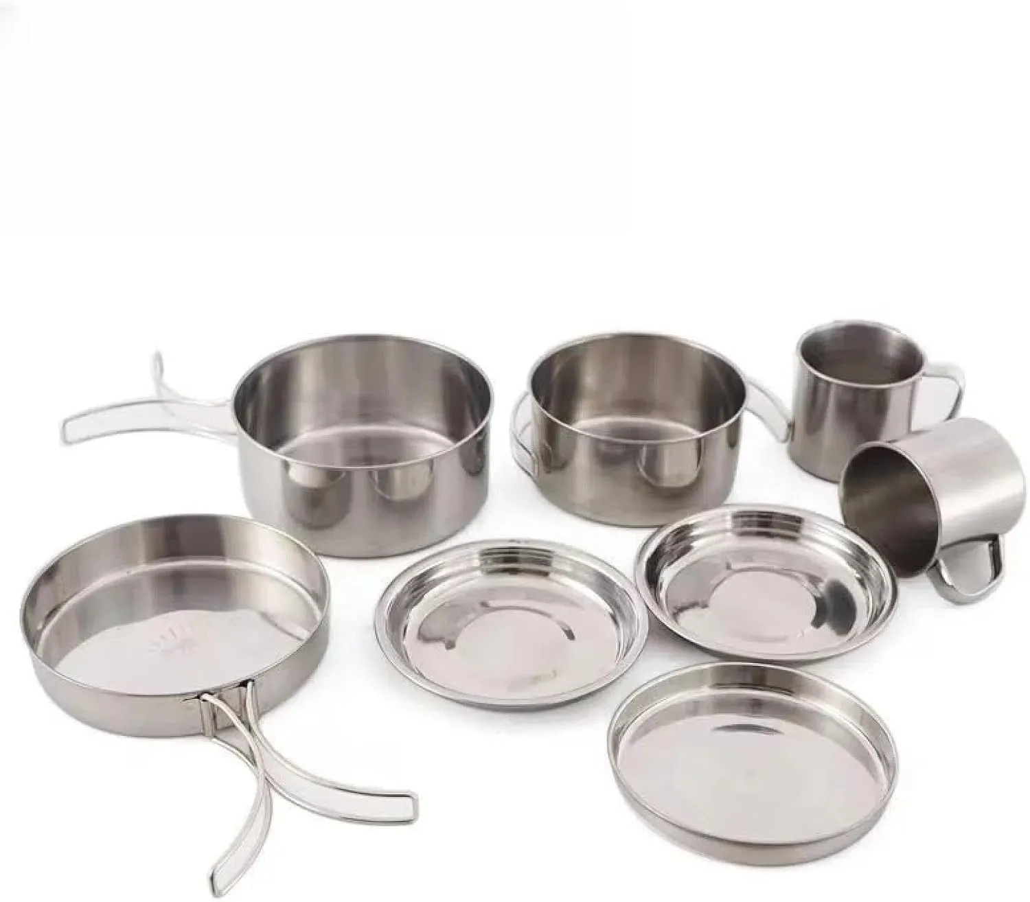 8pcs Camping Cookware Backpacking Gear,Non-Stick Camping Pots and Pans Set with 2 Cups,Kettle for Hiking,Backpacking and Outdoor Picnic