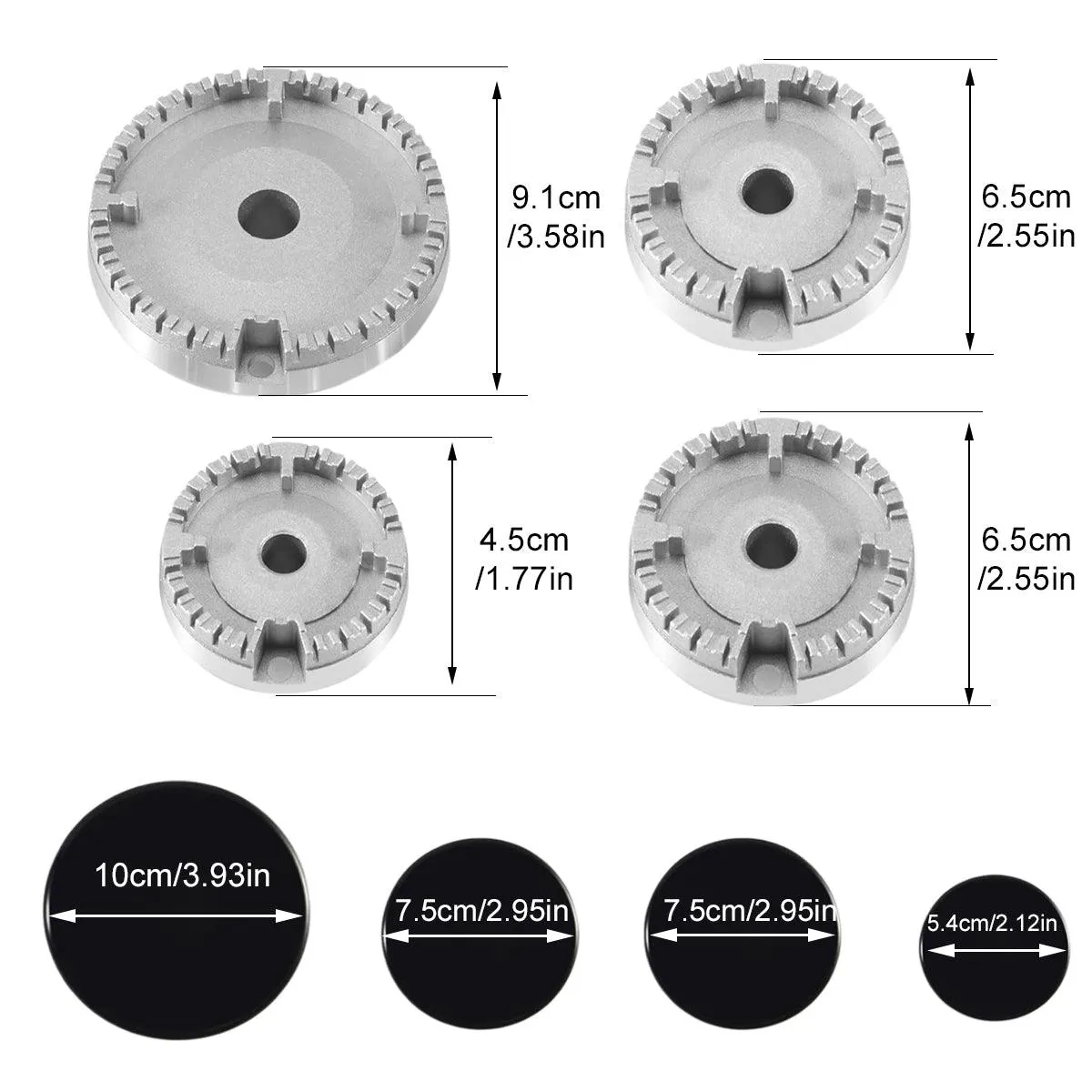 8pcs Gas Stove Accessories Lid Cookware Cap for Kitchen Cooking Equipment Set