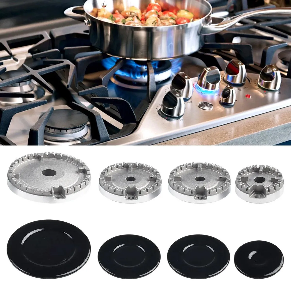 8pcs Gas Stove Accessories Lid Cookware Cap for Kitchen Cooking Equipment Set