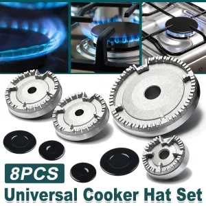 8pcs Gas Stove Accessories Lid Cookware Cap for Kitchen Cooking Equipment Set