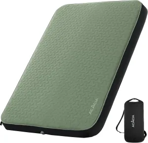 ACACIA 4.3" Thick Self Inflating Sleeping Pad with Foam | Innovative Y-Shaped Telescopic Structure | Ultraportable Camping Mattress | Outdoor Compact Air Mat for Tent Car Backpacking | Full, Green