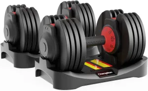 Adjustable Dumbbells 25/52.5 lbs, 9/15 in - Adjustable Weight Dumbbell Set for Full Body Exercise Training Fitness Workout in Home Gym