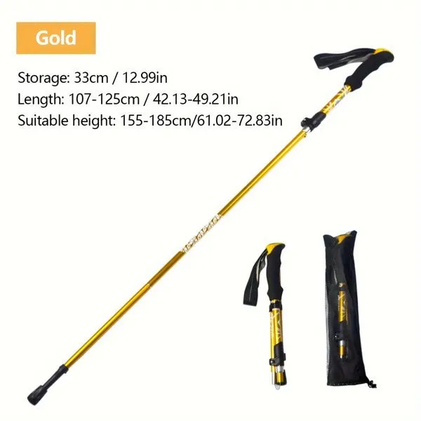 Adjustable Poles Popular pick Trekking Lightweight in VIP offer Collapsible Gold