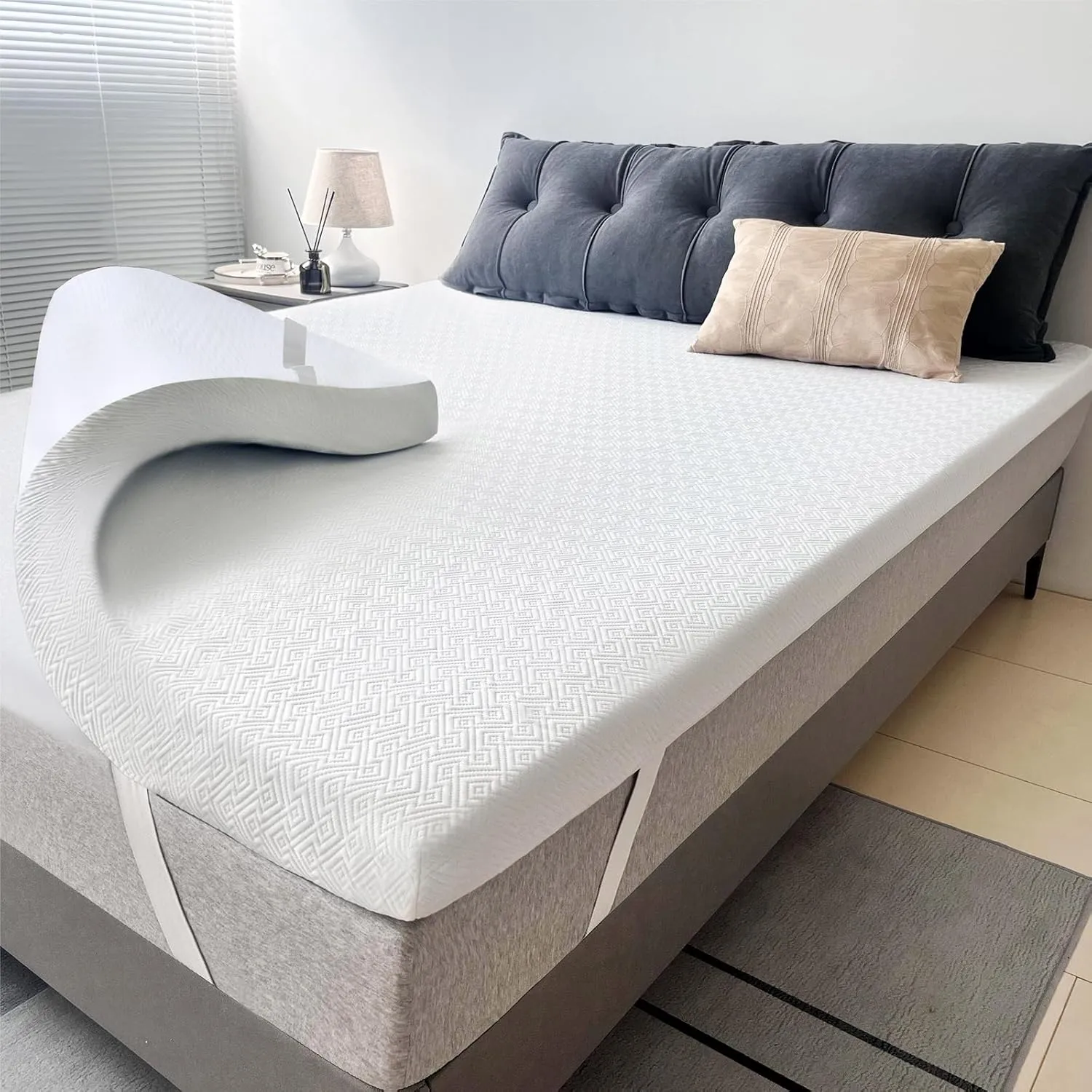 Airensky 3 Inch Memory Foam Mattress Topper,Cooling Gel Infused High Density Twin(39"x75") Topper with Removable Skin-Friendly Cover,Bed Topper for Pressure Relief Back Pain, CertiPUR-US Certified