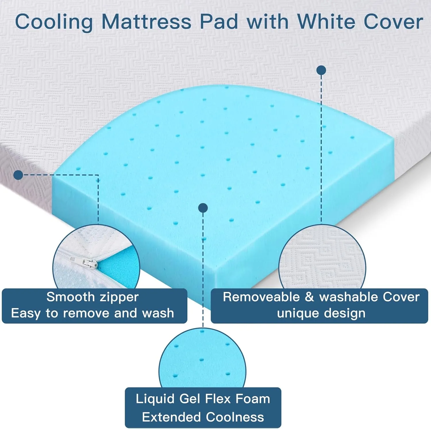 Airensky 3 Inch Memory Foam Mattress Topper,Cooling Gel Infused High Density Twin(39"x75") Topper with Removable Skin-Friendly Cover,Bed Topper for Pressure Relief Back Pain, CertiPUR-US Certified