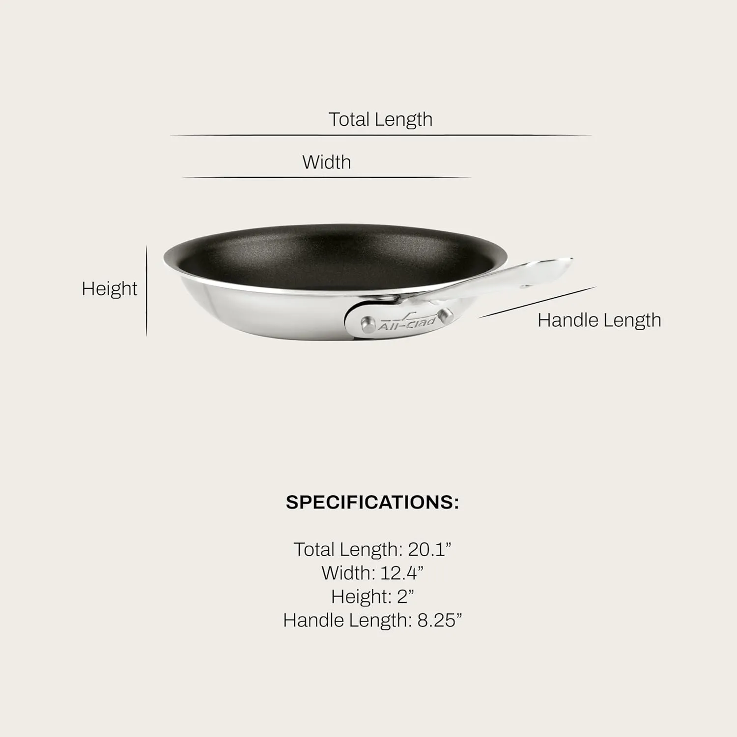 All-Clad D3 Pro Nonstick 3-ply Bonded Cookware, Fry Pan, 12 inch
