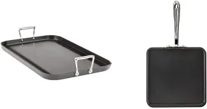 All-Clad HA1 Hard Anodized Nonstick Griddle 13 x 20 Inch Pots and Pans, Cookware Black & HA1 Hard Anodized Nonstick Griddle 11 x 11 Inch Pots and Pans, Cookware Black