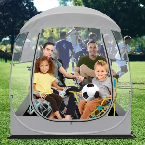 All Weather Sport Tent - Instant Pop Up Bubble Tent with Ventilation Ports and Removable Top Cover - Clear Weather Proof Pod Sun Shelter for Outdoor Activities