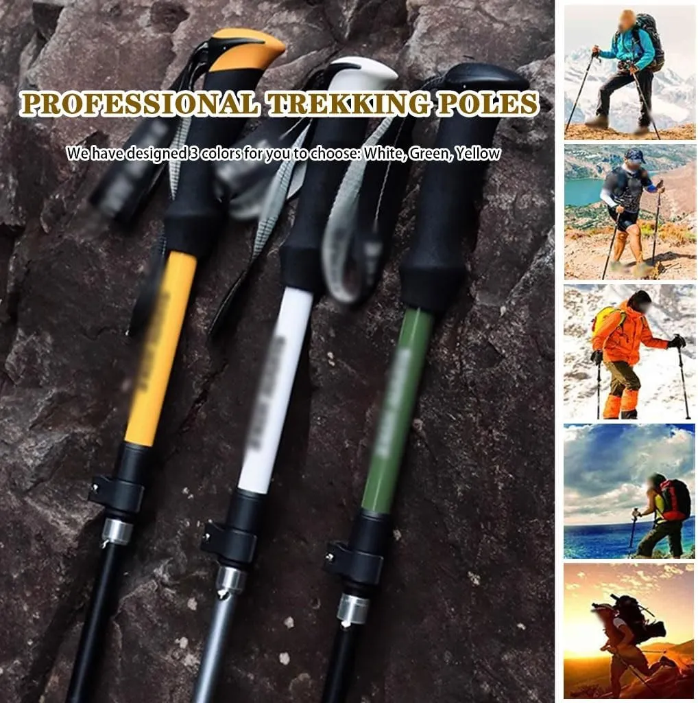 Aluminum Alloy 7075 Trekking Sticks, with Quick Lock System, Telescopic Collapsible Hiking Poles, with EVA Foam Grips