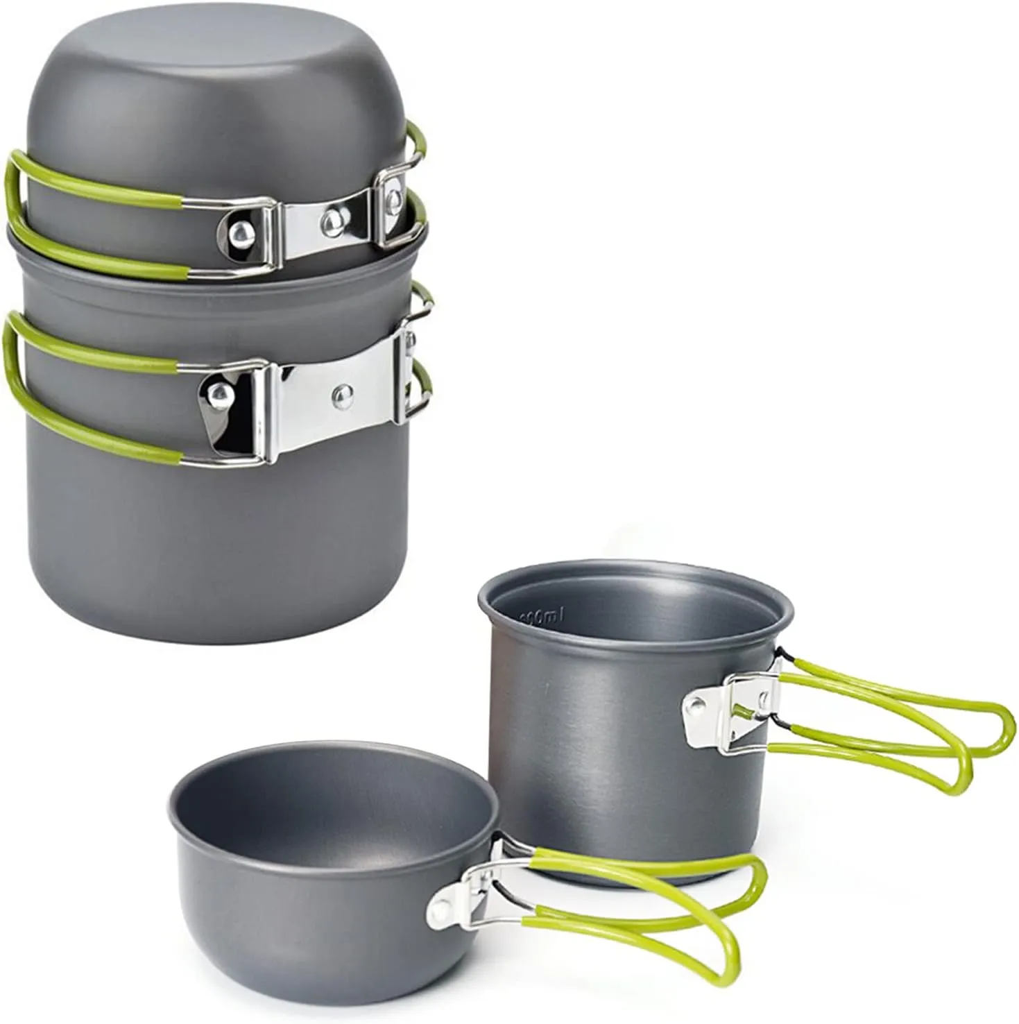 Aluminum Alloy Campingcookware Kit Kit Set Sortchaffable Camptopf for 1-2 People, with a Bowl and a Cutlery Set for Meals