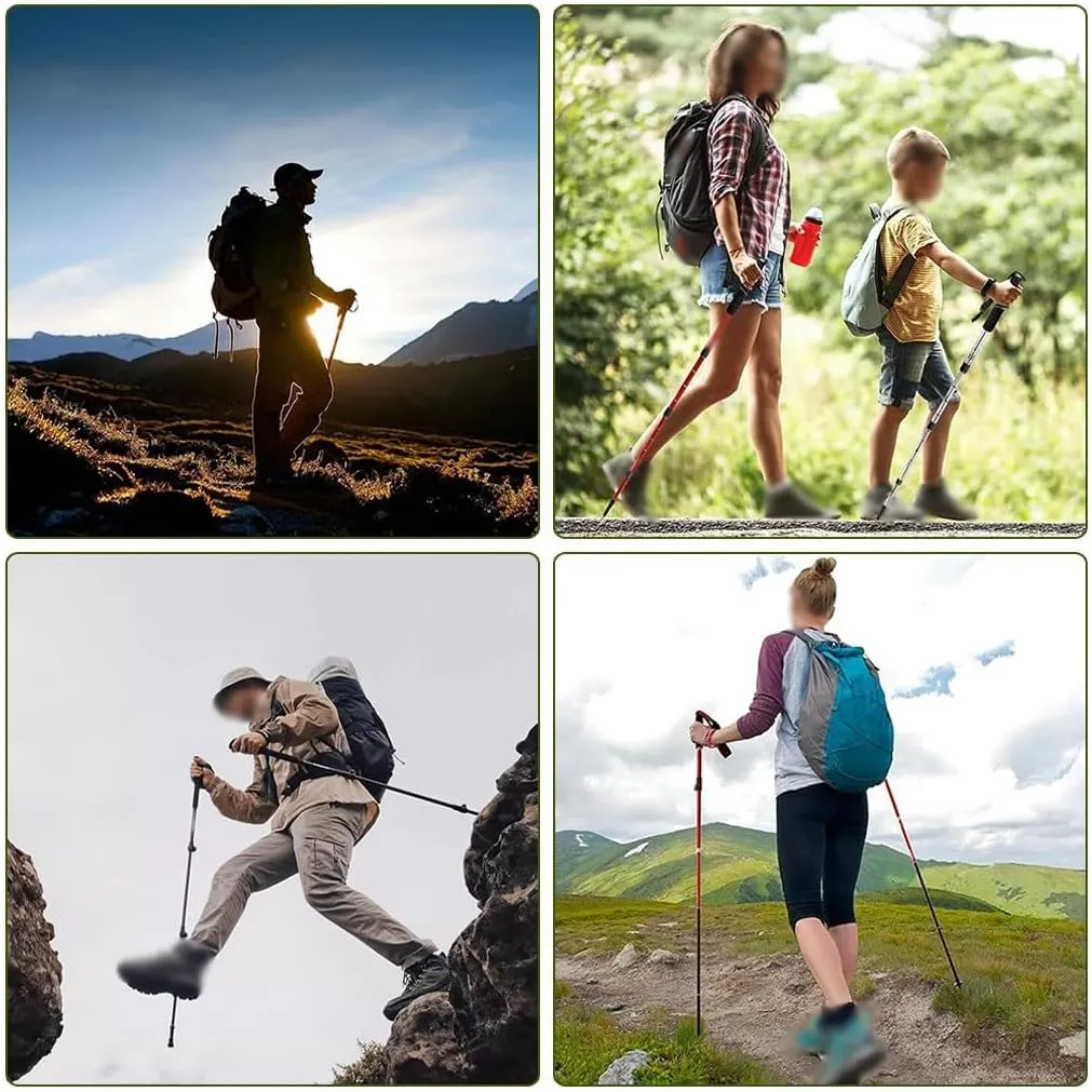Aluminum Alloy Collapsible Trekking Pole, Walking Sticks with Quick Lock, Comfortable EVA Grip, for Men and Women