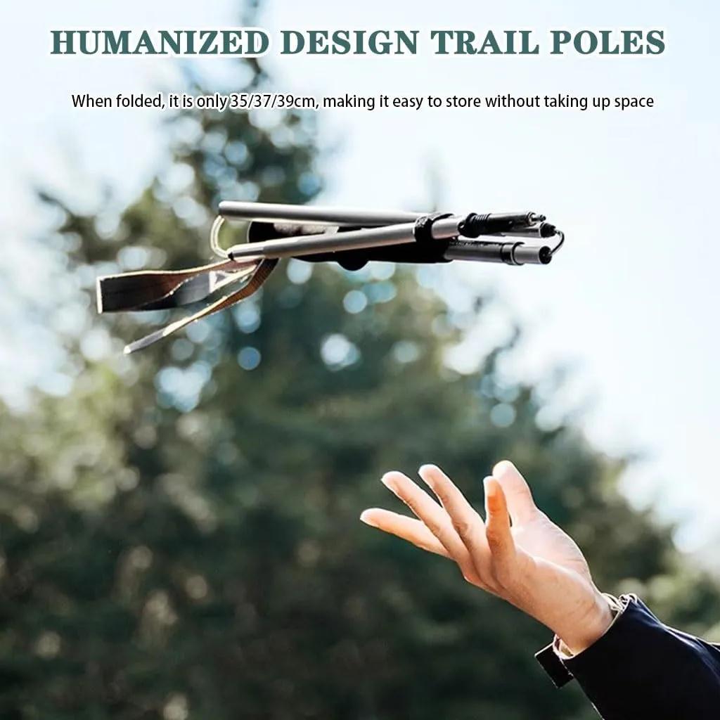 Aluminum Alloy Collapsible Trekking Pole, Walking Sticks with Quick Lock, Comfortable EVA Grip, for Men and Women