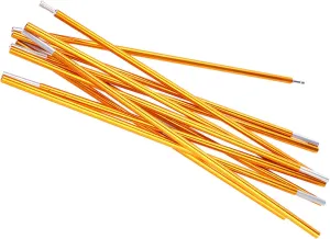 Aluminum Alloy Tent Poles, Gold, 2Pcs, 11 Sections, for Double Persons Tent, Easy Setup, Collapsible Design, Carry Bag, Double Sided Aluminum Alloy Tent Poles Hiking, Picnic