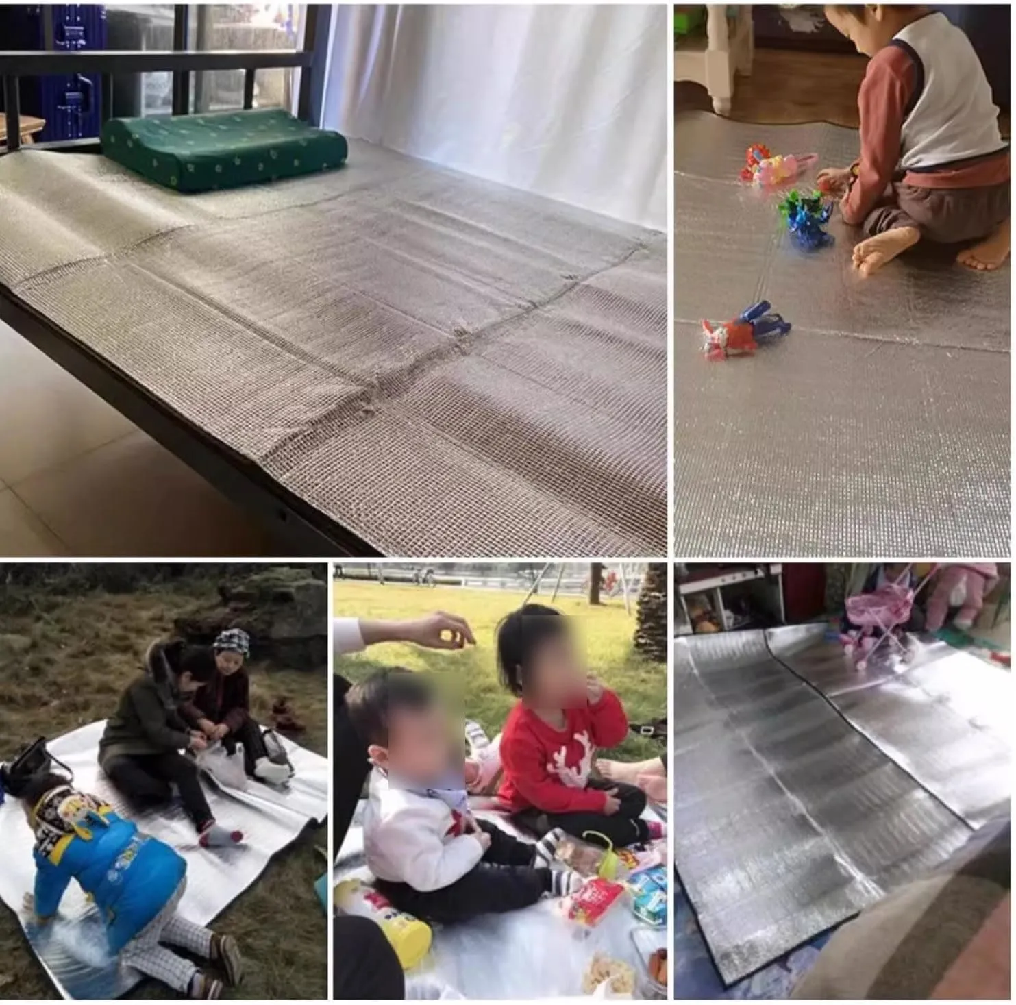 Aluminum Foil Camping Mat Foam Foil Blanket for Camping Foam Pad Insulating Foil Mat Sleeping Tent Pad Thermal Camping mat for Reflecting Heat with Carrying Bag