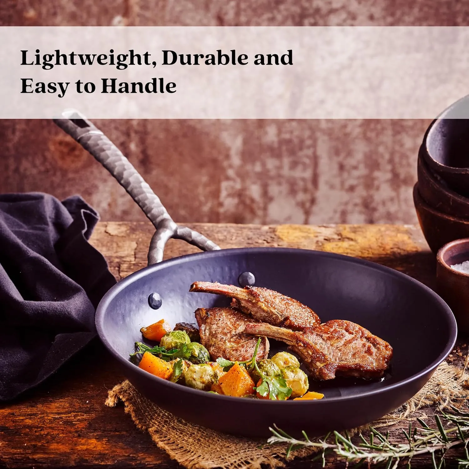 Alva Artist 11" Best-in-Class Carbon Steel Frying Pan, Professional Blue Steel Skillet for Searing, Heats 3x Faster than Cast Iron, PFAS-Free Nonstick - Oven, BBQ & Induction Safe - Lightweight Design