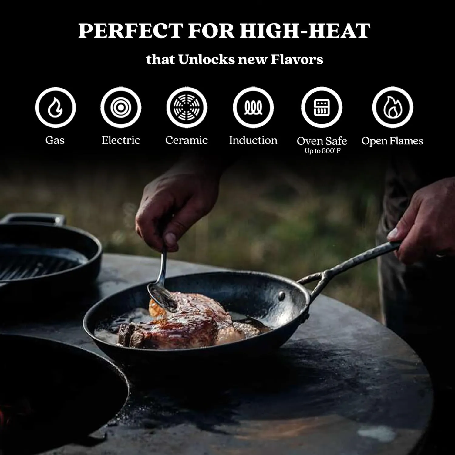 Alva Artist 11" Best-in-Class Carbon Steel Frying Pan, Professional Blue Steel Skillet for Searing, Heats 3x Faster than Cast Iron, PFAS-Free Nonstick - Oven, BBQ & Induction Safe - Lightweight Design