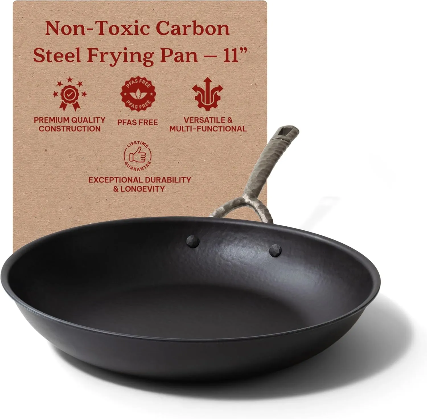 Alva Artist 11" Best-in-Class Carbon Steel Frying Pan, Professional Blue Steel Skillet for Searing, Heats 3x Faster than Cast Iron, PFAS-Free Nonstick - Oven, BBQ & Induction Safe - Lightweight Design