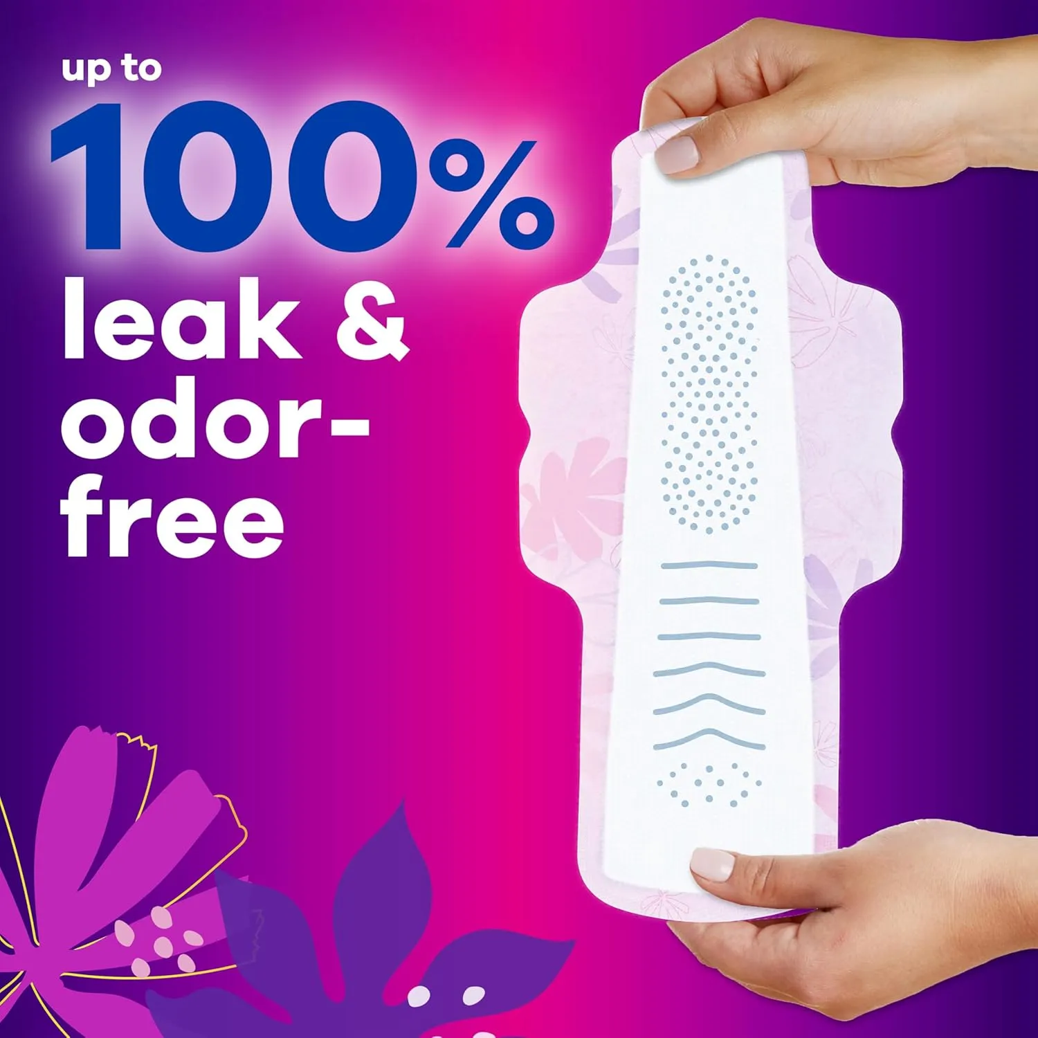 Always Radiant Feminine Pads for Women, Flexfoam Pads with Wings, Size 4, Overnight Absorbency, Lightly Scented, 60 Count (Packaging May Vary)