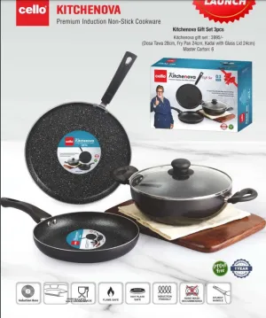 AM3391 Cello Kitchenova IB Premium Induction Non-Stick Cookware 3 Pcs Set