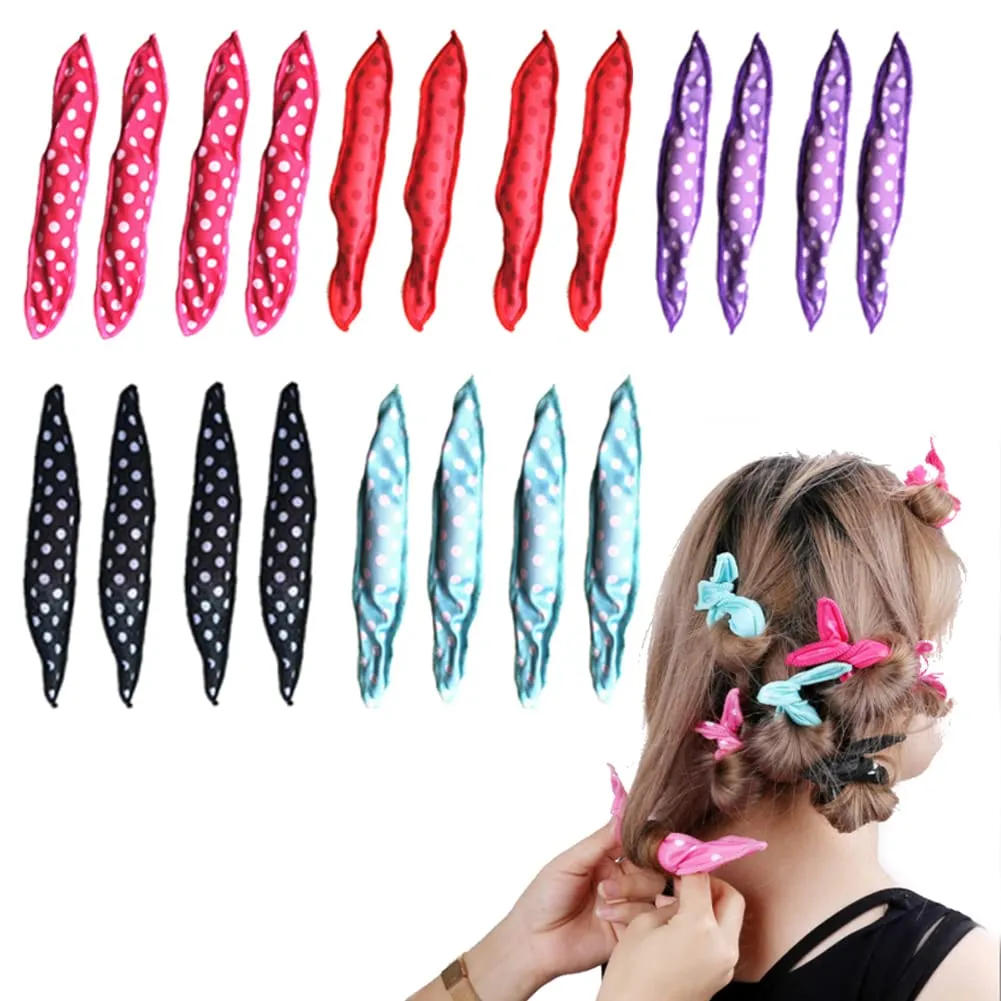 Angzhili 20 Pcs Foam Hair Curlers, No Heat Sleeping Soft Sponge Rollers,DIY Hair Styling Rollers Tools,Spiral Curls Hair Styling Rollers