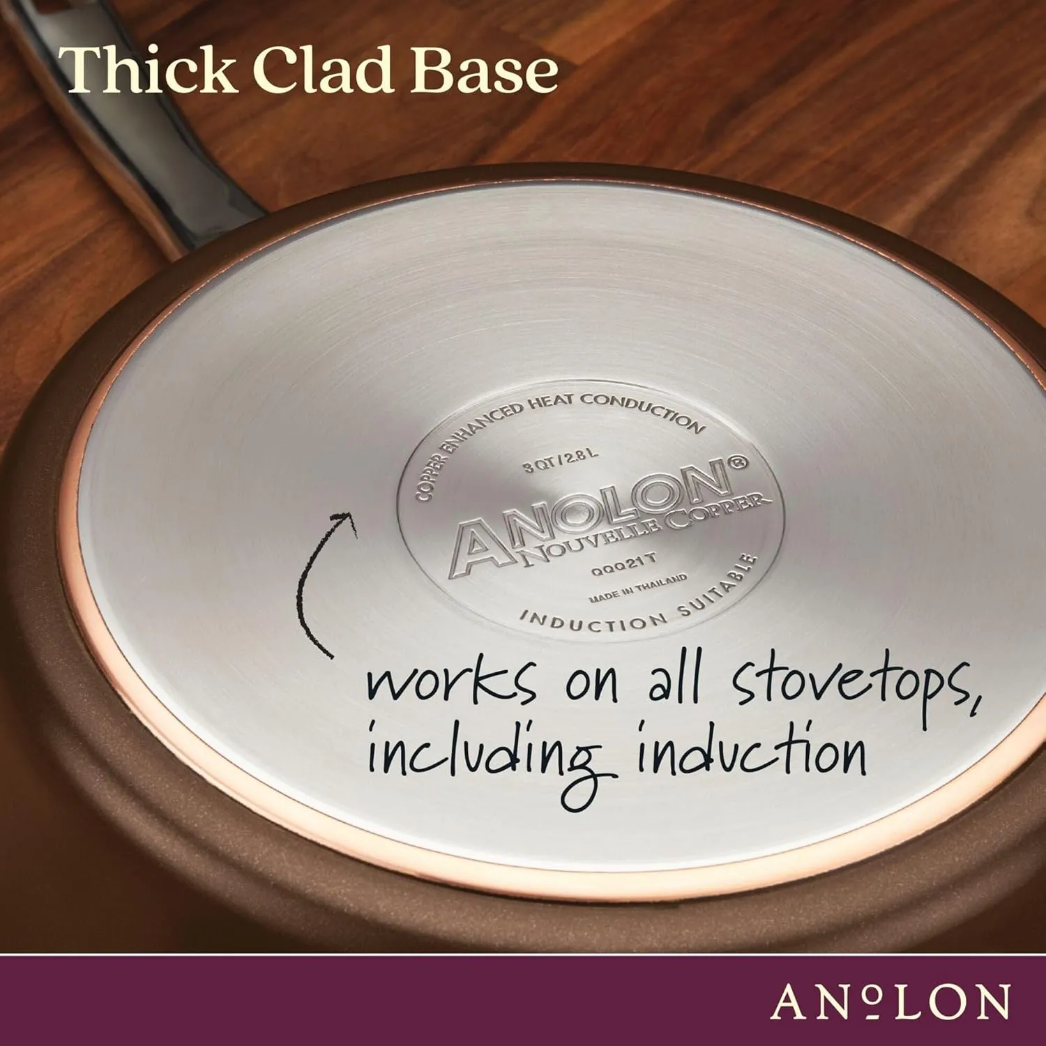 Anolon 83852 Nouvelle Copper Hard Anodized Nonstick Cookware Set / Pots and Pans Set - 11 Piece, Brown
