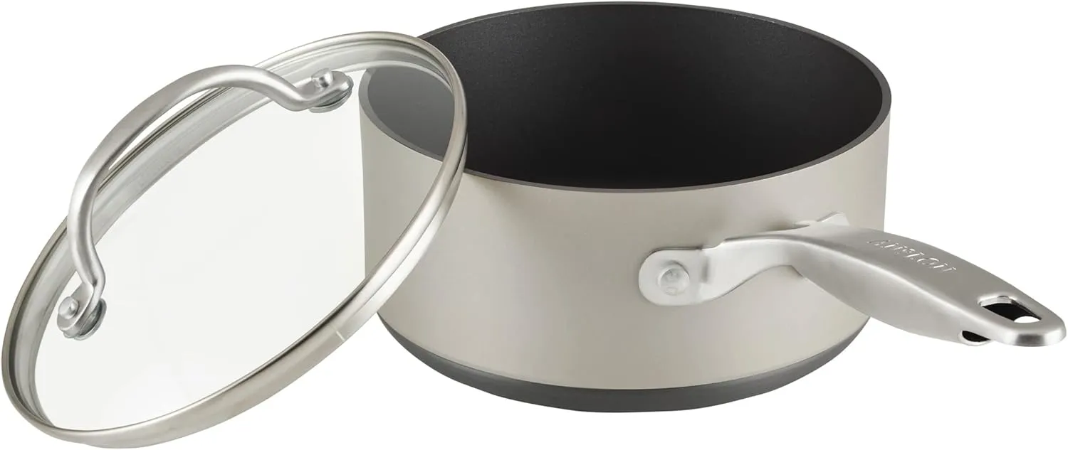 Anolon Achieve Hard Anodized Nonstick Cookware/Pots and Pans Set, 10 Piece - Silver