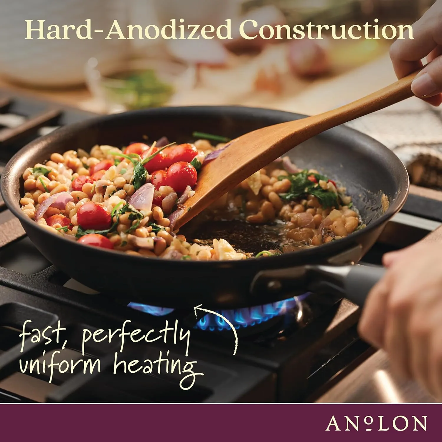Anolon Advanced Home Hard Anodized Nonstick Cookware/Pots and Pans Set, 9 Piece - Moonstone